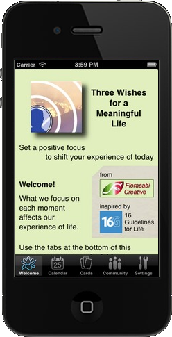 Three Wishes app Welcome